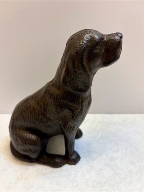 Brown Dog Figurine Cast Iron Decor Doorstop